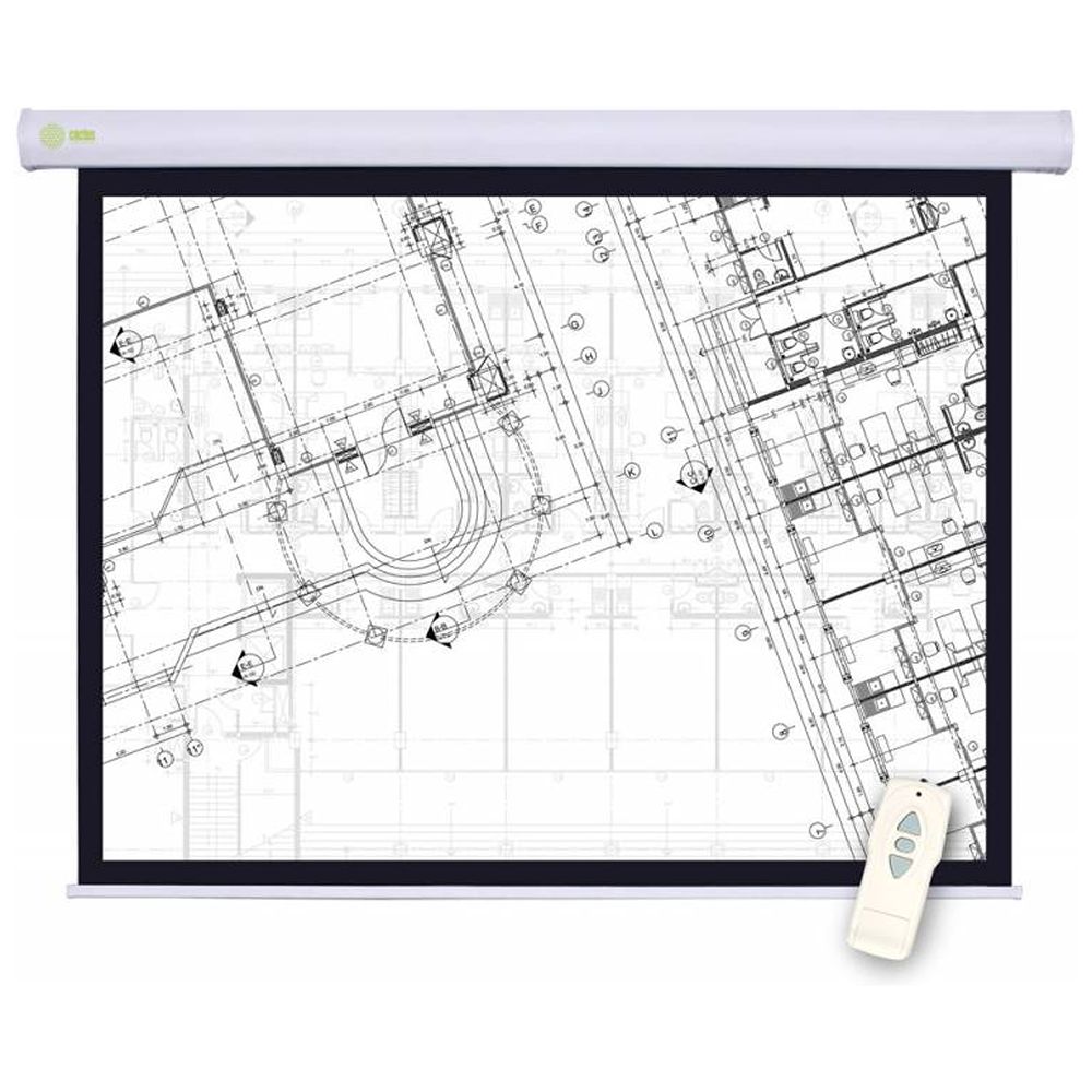 Экран Cactus 180x180см Motoscreen, 100", 1:1 настенно-потолочный, рулонный, эл.привод CS-PSM-180x180