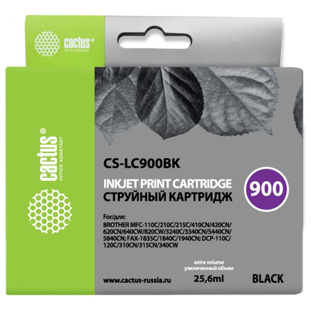 Картридж Cactus LC900Bk (CS-LC900BK) черный для Brother