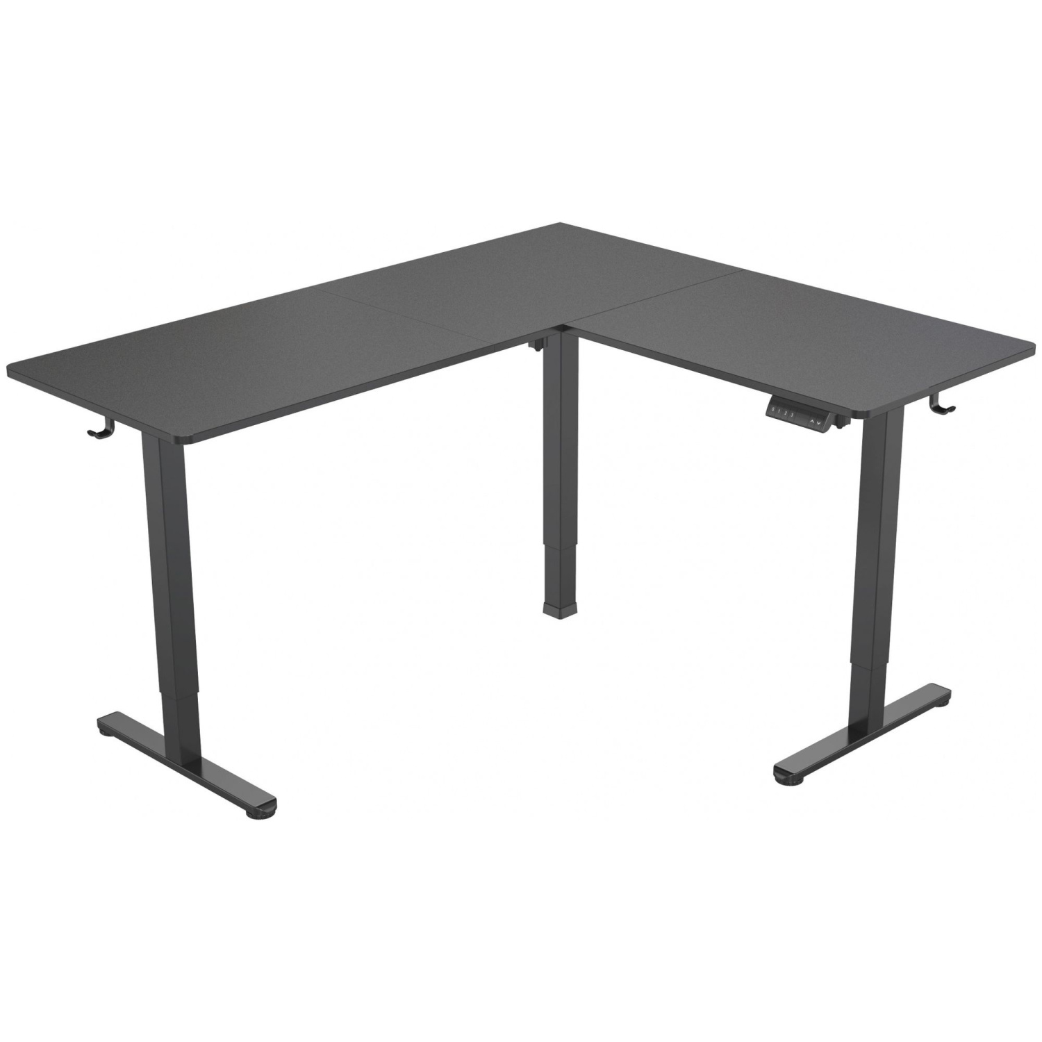 Стол компьютерный угловой Cactus 140/160х60x72-118см, регулируемый по высоте (CS-EDXL-BBK)