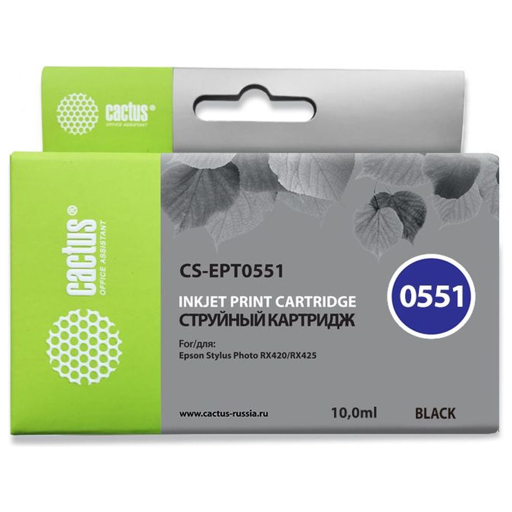 Картридж Cactus T0551 (CS-EPT0551) черный для Epson