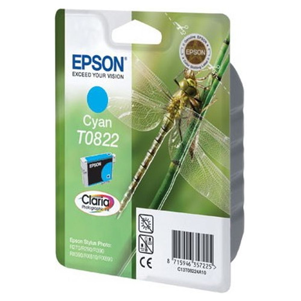 Картридж Epson T08224A (T0822, C13T08224A10) голубой