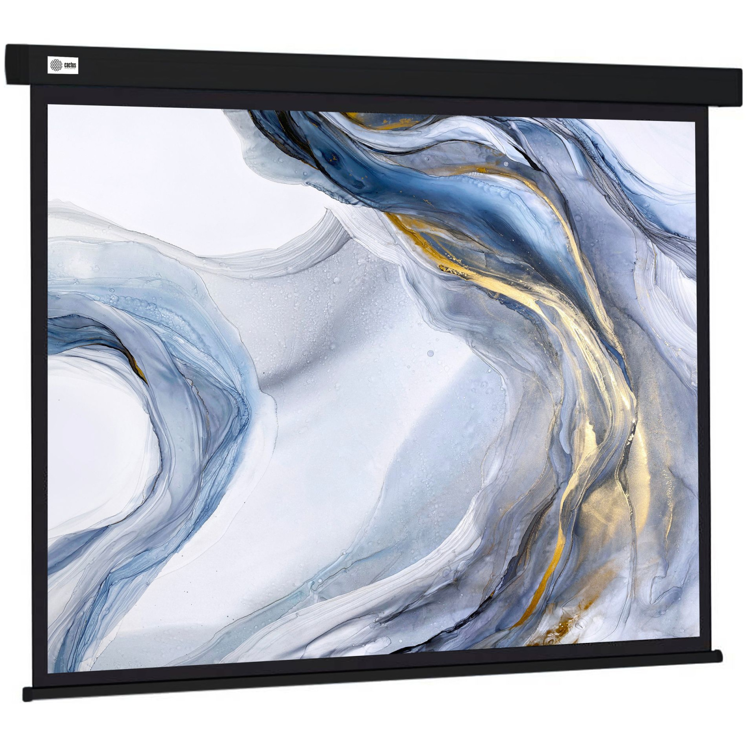 Экран Cactus 180x180см Wallscreen, 100", 1:1 настенно-потолочный, рулонный, черный CS-PSW-180X180-BK