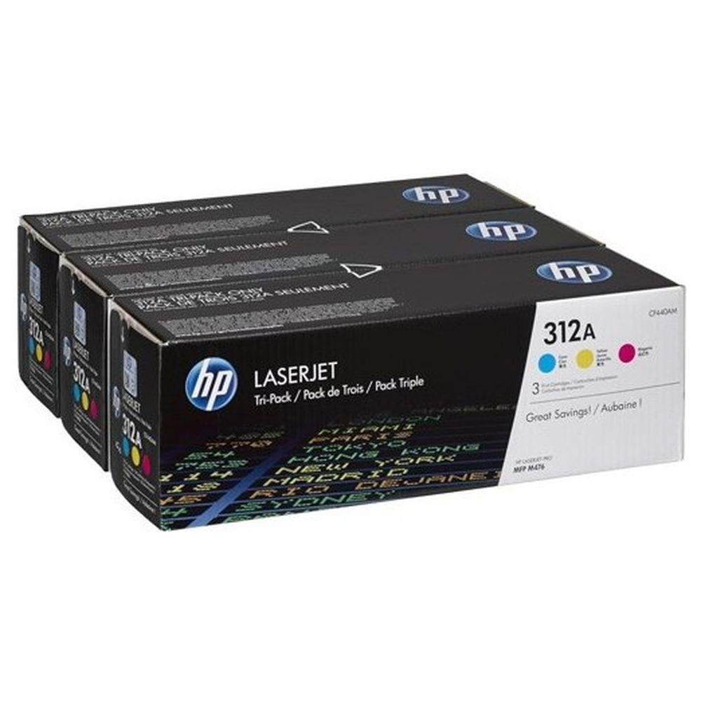 Картридж HP CF440AM (312A) голубой/желтый/пурпурный 3шт/уп