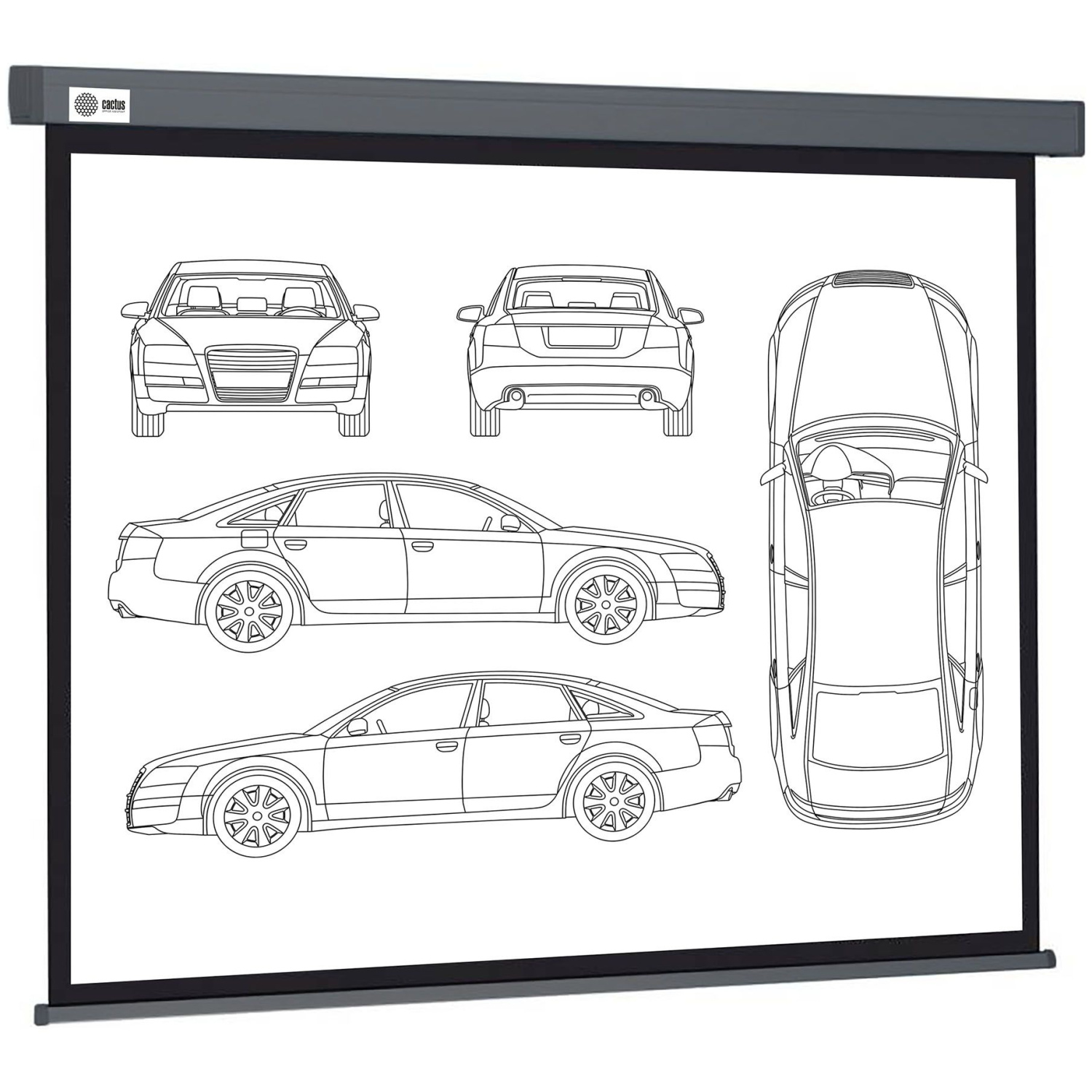 Экран Cactus 299x168см Wallscreen, 135", 16:9 настенно-потолочный, рулонный, серый CS-PSW-168X299-SG