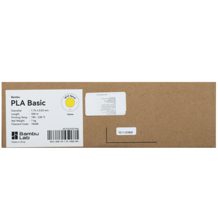 Филамент Bambu Lab PLA Basic 1кг, RFID (с катушкой) Yellow (10400)