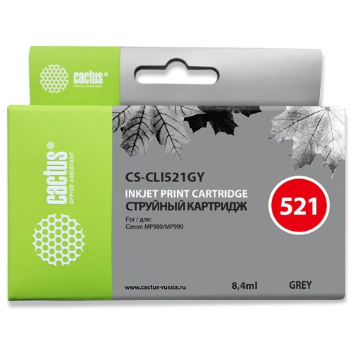 Картридж Cactus CLI-521GY (CS-CLI521GY) серый для Canon