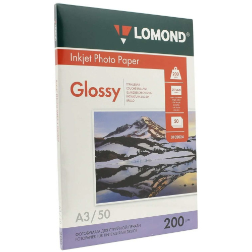 Фотобумага Lomond A3 глянцевая, односторонняя, 200г/м2, 50л. 0102024
