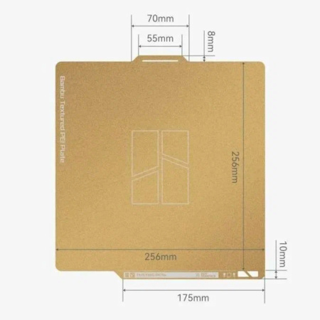 Пластина текстурированная Textured PEI Plate Bambu lab для A1, P1S, X1, FAP007