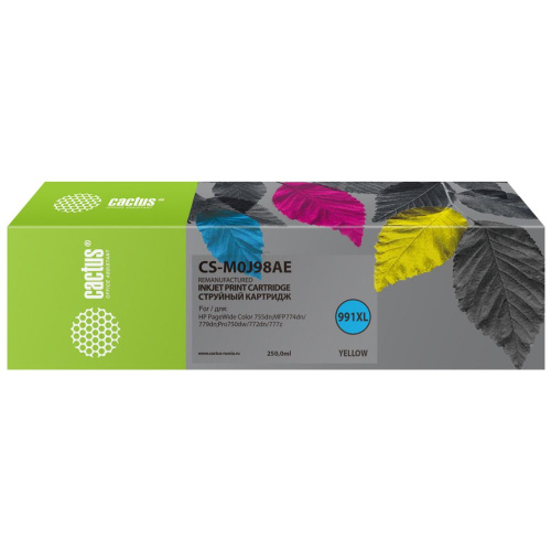 Картридж Cactus M0J98AE (CS-M0J98AE) 991 желтый для HP