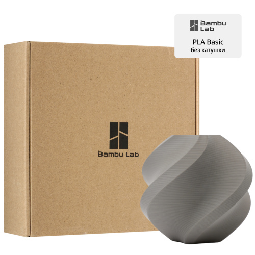 Филамент Bambu Lab PLA Basic 1кг, RFID (без катушки) Gray (10103)