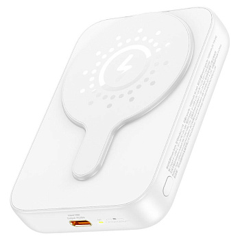 Внешний аккумулятор Hoco J117A PD20W, QC 3.0 MagSafe 10000mAh с беспроводной зярядкой, белый
