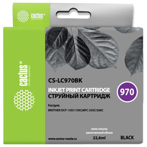 Картридж Cactus LC970BK (CS-LC970BK) черный для Brother
