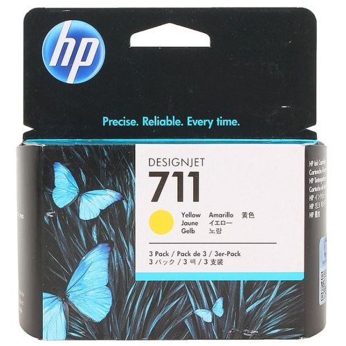 Картридж HP CZ136A (711) yellow, 3 шт/уп