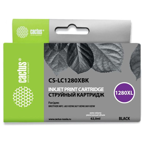 Картридж Cactus LC1280XLBK (CS-LC1280XBK) черный для Brother