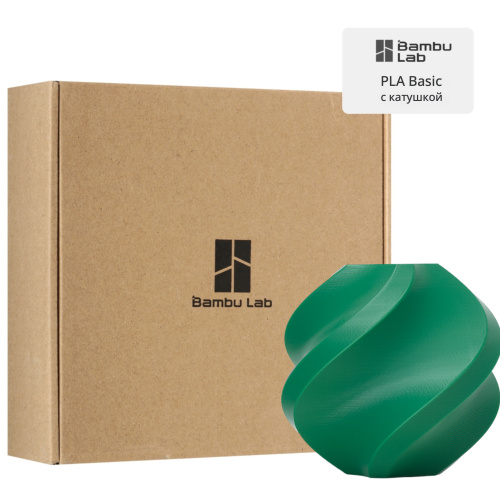Филамент Bambu Lab PLA Basic 1кг, RFID (с катушкой) Mistletoe Green (10502)