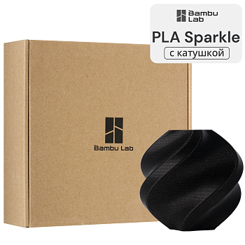 Филамент Bambu Lab PLA Sparkle 1кг, RFID (с катушкой) Onyx Black Sparkle (13101)