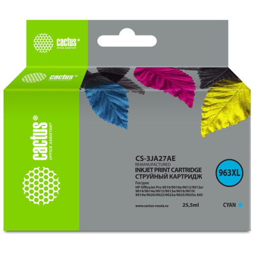 Картридж Cactus 3JA27AE (CS-3JA27AE) 963XL голубой для HP