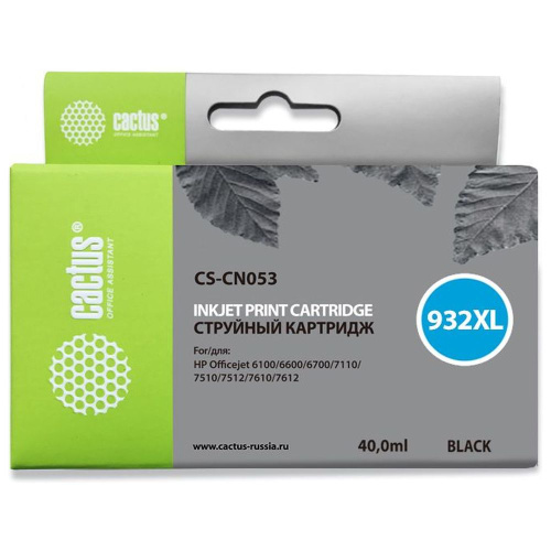 Картридж Cactus CN053A (CS-CN053) 932XL) черный для HP