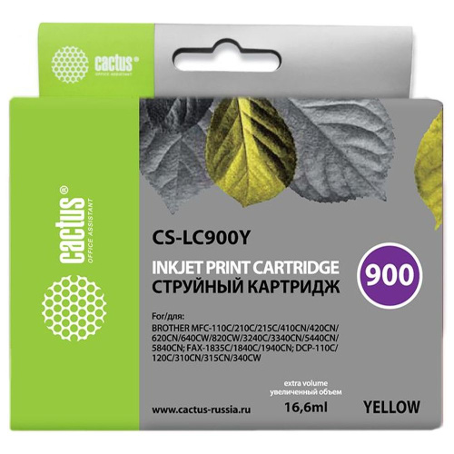 Картридж Cactus LC900Y (CS-LC900Y) желтый для Brother