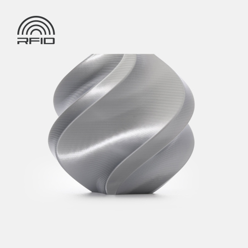 Филамент Bambu Lab PLA Silk+ 1кг, RFID (с катушкой) Silver (13109)