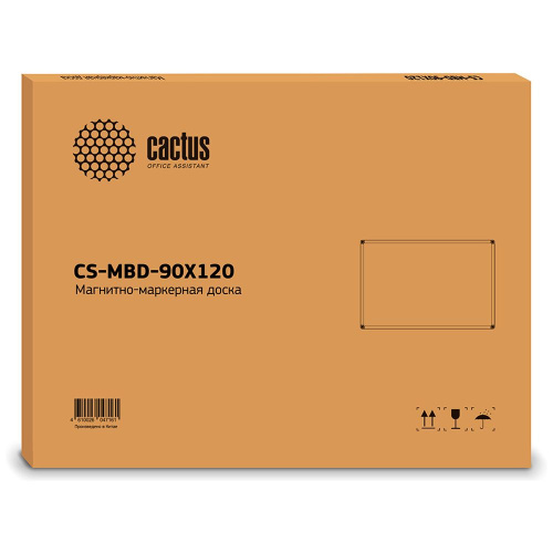 Доска магнитно-маркерная Cactus 90x120см, алюминиевая рама, лак, белая CS-MBD-90X120