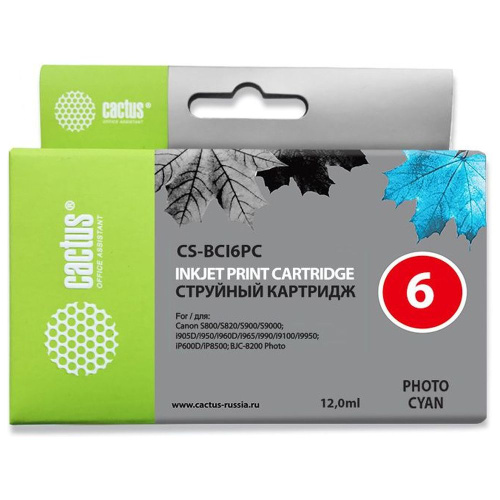 Картридж Cactus BCI-6PC (CS-BCI6PC) светло голубой для Canon
