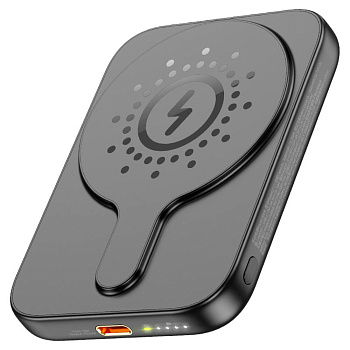 Внешний аккумулятор Hoco J117 PD20W, QC 3.0 MagSafe 5000mAh с беспроводной зарядкой, черный