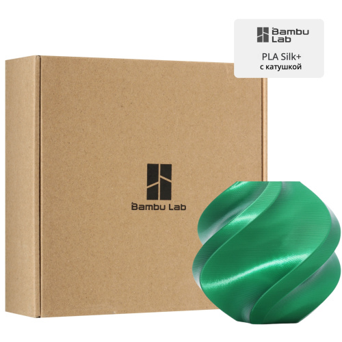 Филамент Bambu Lab PLA Silk+ 1кг, RFID (с катушкой) Candy Green (13506)