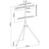 Подставка для телевизора напольная Cactus 45"-65", до 32кг, черная/орех, CS-ST1246BKWN