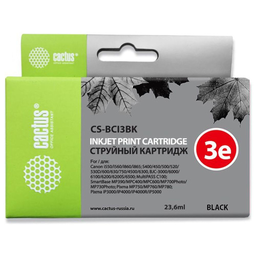 Картридж Cactus BCI-3Bk (CS-BCI3BK) черный для Canon