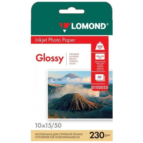 Фотобумага Lomond A6 глянцевая, односторонняя, 230 г/м2, 50 листов 0102035