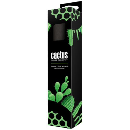 Коврик для мыши Cactus Black 300x250x3мм (CS-MP-D01M)