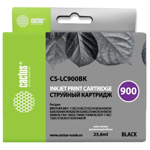 Картридж Cactus LC900Bk (CS-LC900BK) черный для Brother