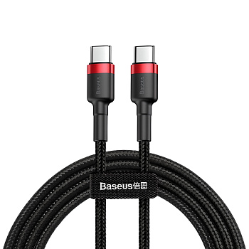 Кабель Baseus Type-C - Type-C, 3A, 60W 1м, Flash Charging Data Line, черный, красный CATKLF-G91