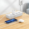 Удлинитель Hoco AC21 сетевой фильтр, 4 розетки+3xUSB-A+USB-C, 1.5 м белый