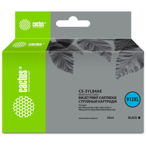 Картридж Cactus 3YL84AE (CS-3YL84AE) 912XL черный для HP