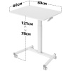 Стол для ноутбука Cactus 80x60x78-121см, на колесах, МДФ, белый (CS-FDS102WWT)