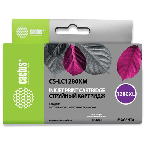 Картридж Cactus LC1280XLM (CS-LC1280XM) пурпурный для Brother