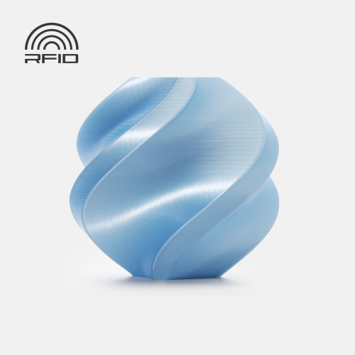 Филамент Bambu Lab PLA Silk+ 1кг, RFID (с катушкой) Baby Blue (13603)
