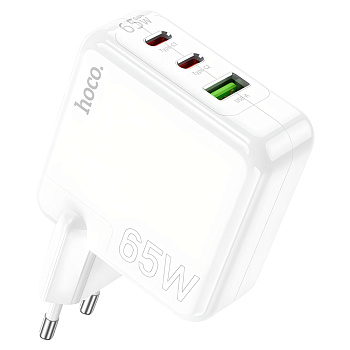 Зарядное устройство сетевое Hoco C115A PD65W, USB+2xType-C, белый
