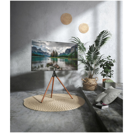 Подставка для телевизора напольная Cactus 45"-65", до 32кг, черная/орех, CS-ST1246BKWN