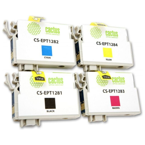 Набор картриджей Cactus T1285 CS-EPT1285) 4 шт для Epson