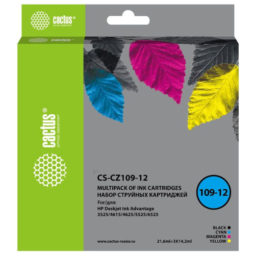 Набор картриджей Cactus CZ109A, CZ110A, CZ111A, CZ112A 4 шт для HP