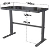 Стол компьютерный Cactus 120x60x72-120см, электрорегулировка по высоте (CS-EGD-BBK)