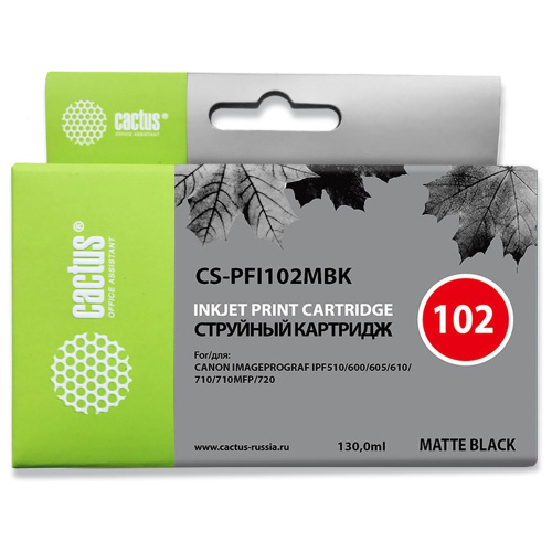 Картридж Cactus PFI-102MBk (CS-PFI102MBK) черный матовый для Canon