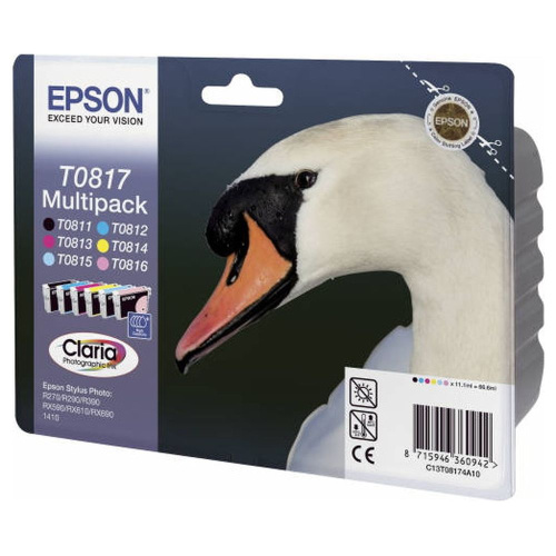Набор картриджей Epson C13T08174A10 (T0817) Multi Pack, 6 шт/уп