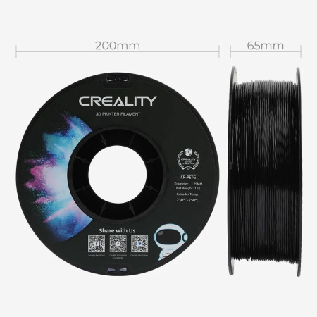 Филамент Creality CR-PETG 1кг, 1.75мм 3301030035 черный
