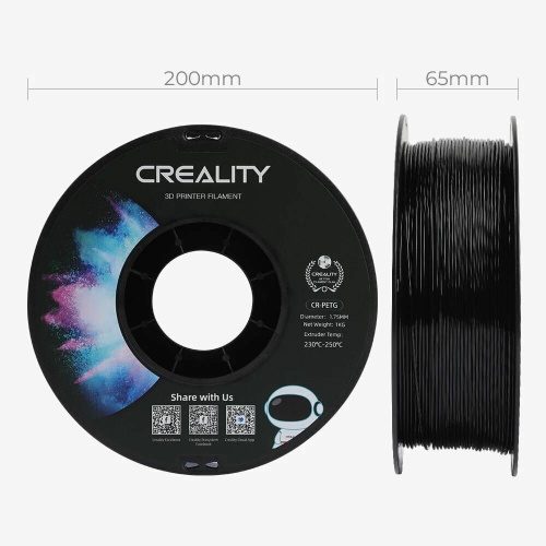 Филамент Creality CR-PETG 1кг, 1.75мм 3301030035 черный