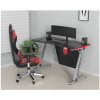 Стол компьютерный игровой Cactus 120x60x74см с подсветкой, МДФ, карбон, CS-GTZ-SL-CARBON-RED