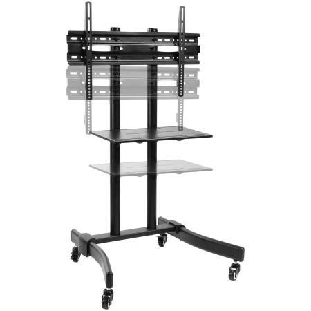 Стойка для телевизора напольная Cactus 37"-70", на колесах, до 50кг, черная, CS-ST1030BK